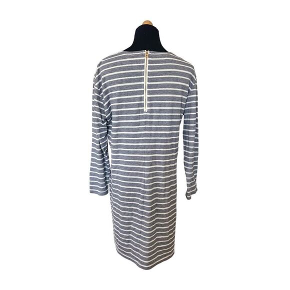 Sail to Sable Textured Knit Stripe Long Sleeve Dress in Navy Woman’s Size L - Picture 5 of 8